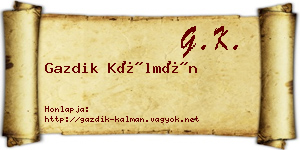 Gazdik Kálmán névjegykártya